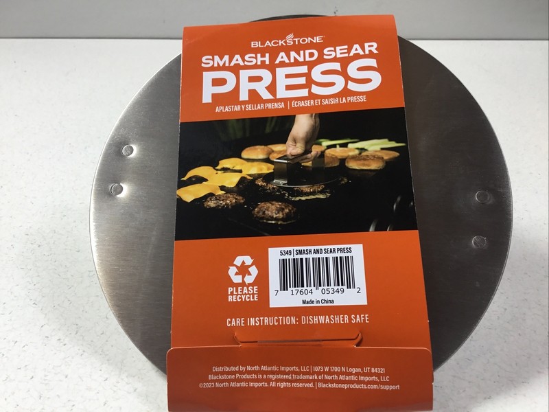 Blackstone 5349 Smash and Sear Press Burger Tool Stainless Steel Grill Gift gallery