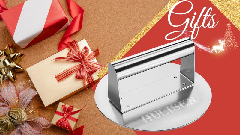 Cheese Melting Dome & Burger Press Set, 6.2" Grill Press with 9" Cover, Stainles gallery
