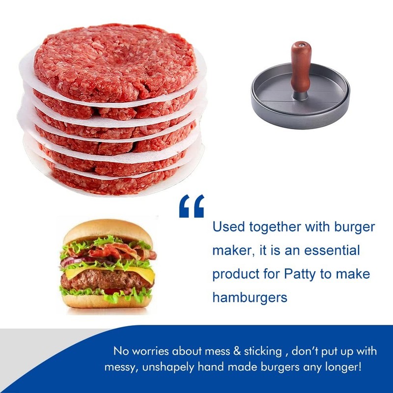 Burger Patty Paper Round 5.5 Inch Set of 500Pcs Non Stick inch, Red gallery