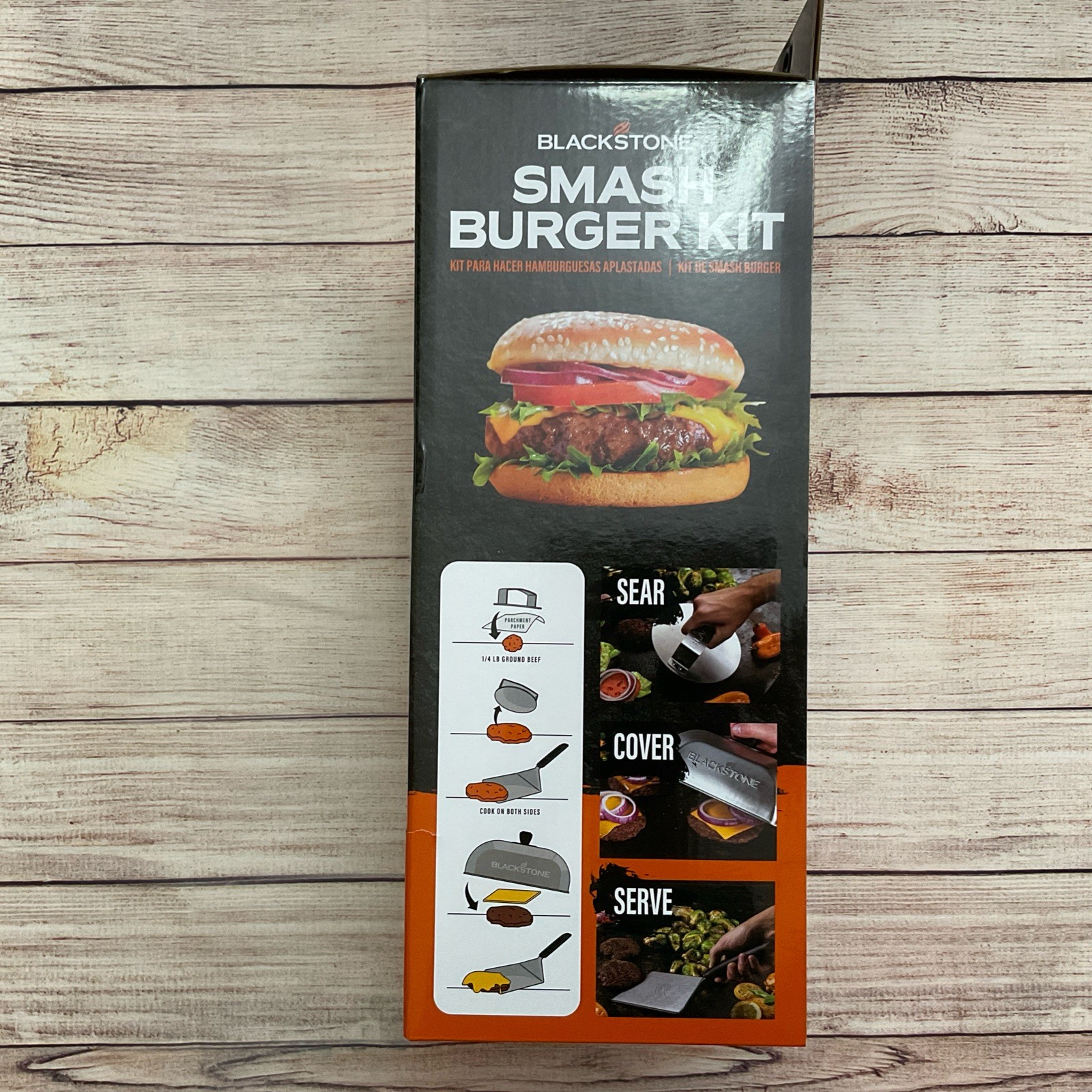 Brand New BLACKSTONE Smash Burger Kit, stainless steel Sear Cover Serve gallery