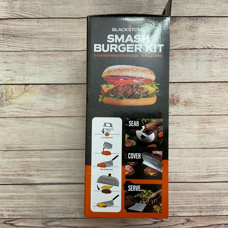 Brand New BLACKSTONE Smash Burger Kit, stainless steel Sear Cover Serve gallery