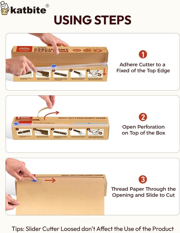 Unbleached Parchment Paper Roll for Baking 12in x 12 in x 262 ft, Brown gallery
