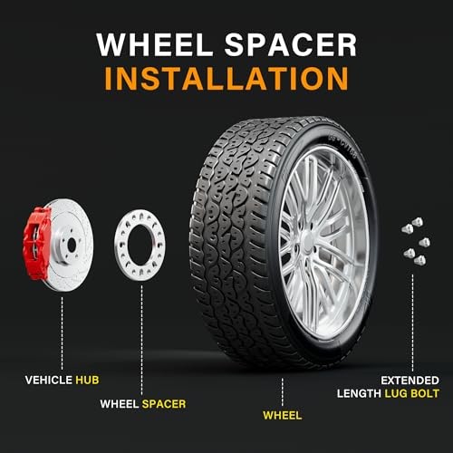 4PCS 8 Lug Wheel Spacers 1/2 Inch (12mm) Thick, 8x6.5 8x165.1 Pack of 4, 12mm gallery