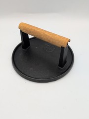 Cast Iron Burger Press, 7″ round Heavy-Duty Cast Iron Smash Bacon Press Meat
