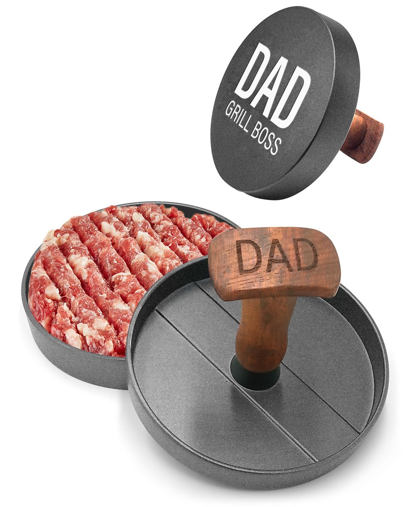 Grilling Gift for Dad Hamburger Press Patty Maker Burger Mold “Dad Grill Boss”