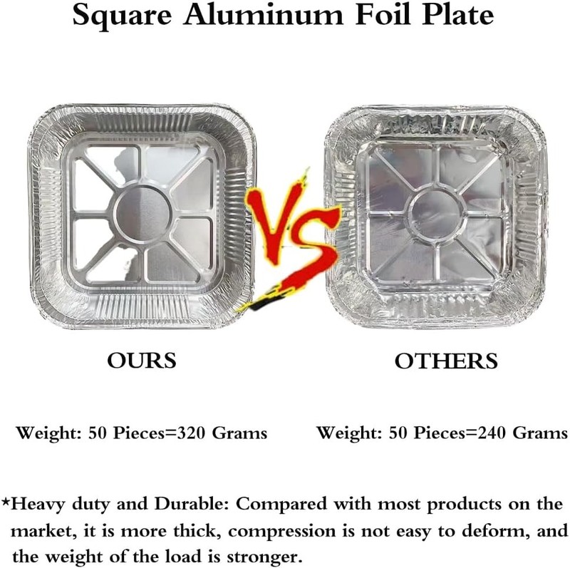 Non-Stick Disposable Air Fryer Aluminum Foil Liners 7*7 Inch-Square, Silver gallery