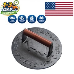 Elevate Your Grilling: 7-Inch Heavy-Duty Cast Iron Burger Press – Safe & Durable
