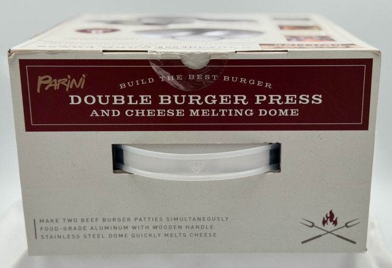 Parini Double Burger Press and Cheese Melting Dome - NEW In Packaging gallery