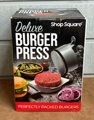 SHOP SQUARE Deluxe Burger Press ~ Heavy Duty ~ Customized Thickness ~ NIB