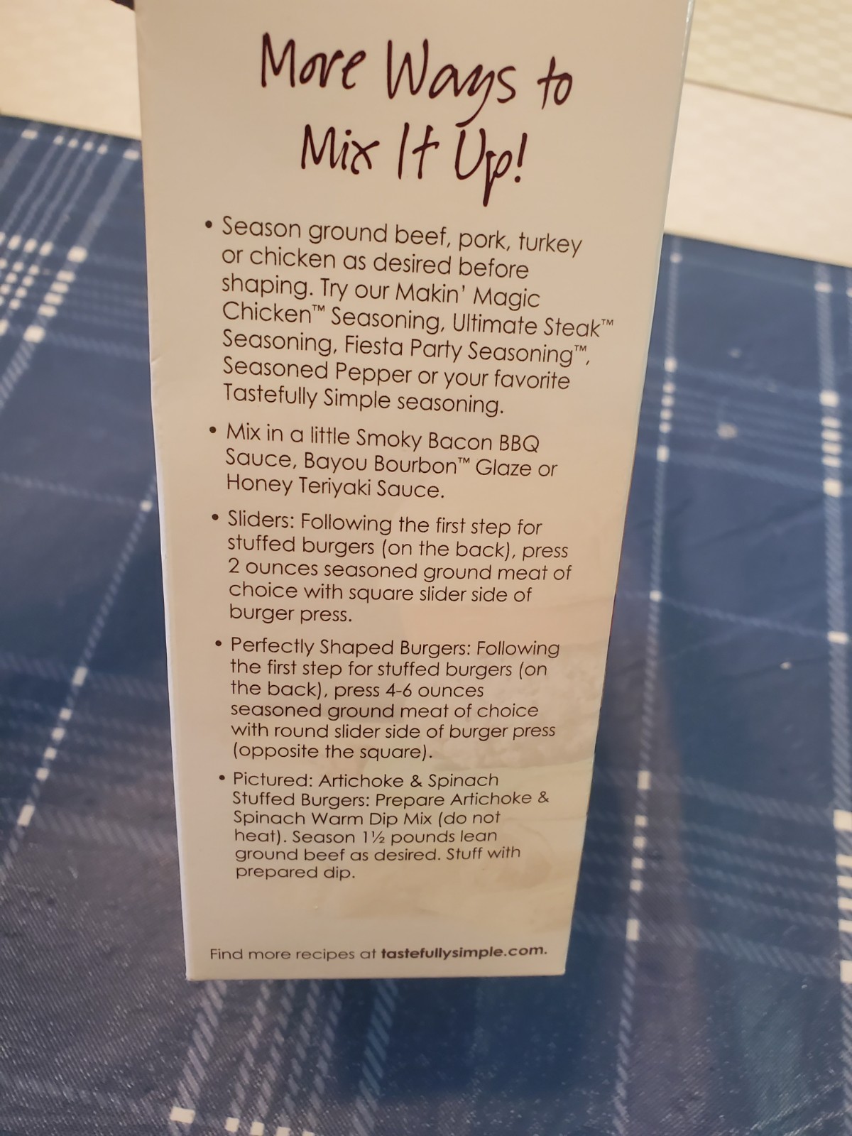 Tastefully Simple 3-in-1 Burger press Stuffed Hamburgers, Sliders, Square NEW gallery