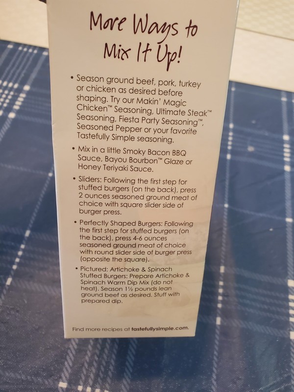 Tastefully Simple 3-in-1 Burger press Stuffed Hamburgers, Sliders, Square NEW gallery