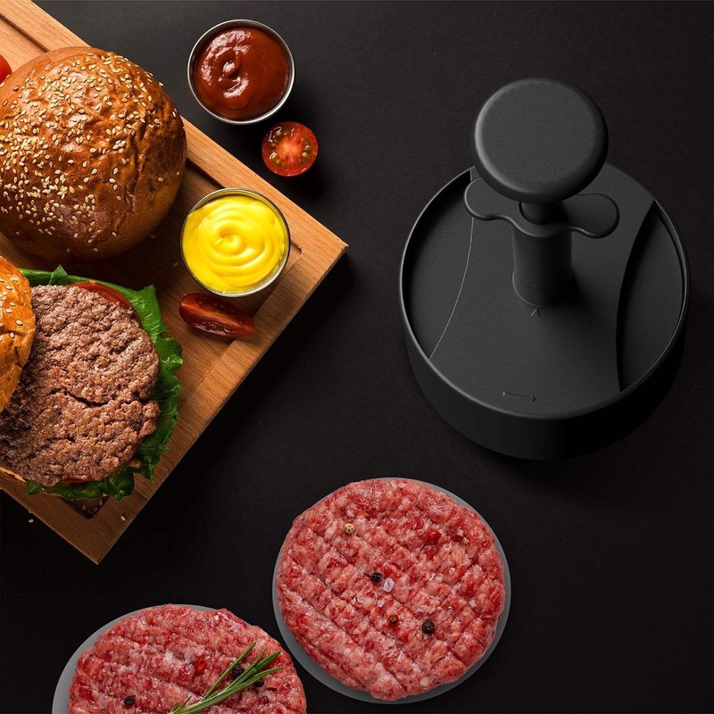 Modern Stainless Steel Burger Press Tool 100 PCS Wax Disc Papers (Bulk 3 Sets) gallery