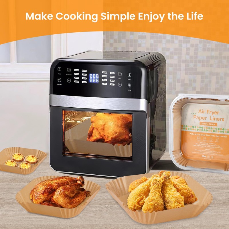 Air Fryer Paper Liners: 100 Pcs Disposable 7.9 inch, wood pulp gallery