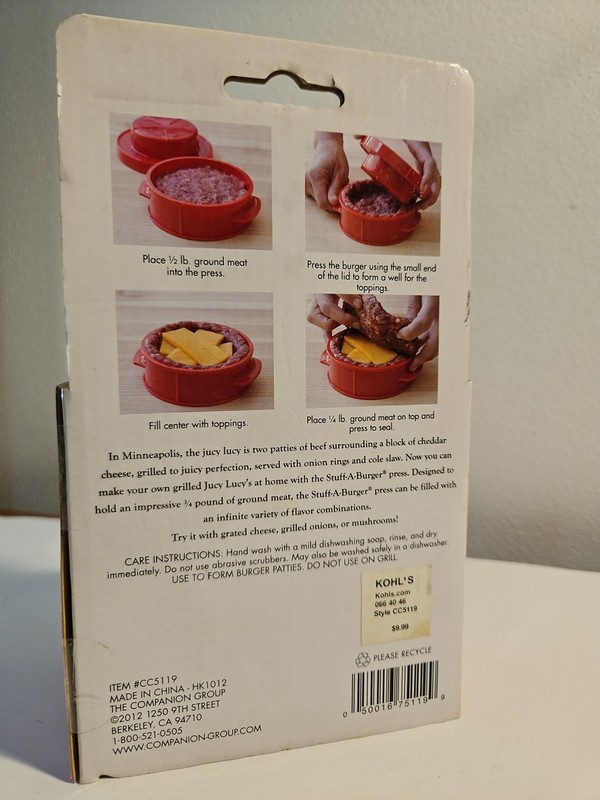 Jucy Lucy Stuff-A-Burger Press Charcoal Companion - New gallery