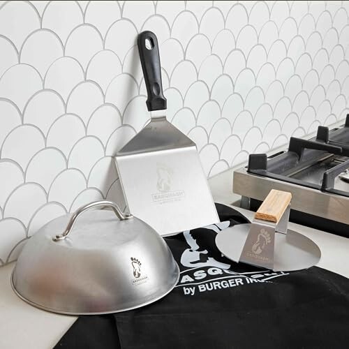 Stainless Steel Burger Smasher Press 6" Heavy Duty Stovetop Grill Smashers Comme gallery