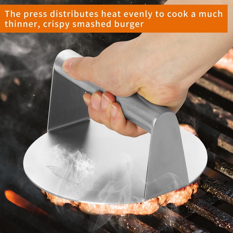 Smash Burger Press 5.5 Inch Stainless Steel Non-Stick Patty Maker gallery