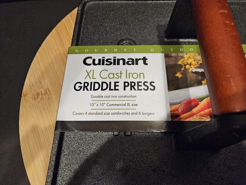 Cuisinart Commercial XL Cast Iron Griddle Press Black 10 x 10 911222 CGPR-223 gallery