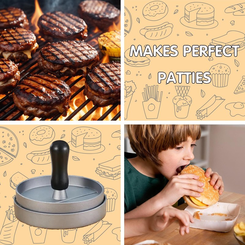 100 PCS Papers Aluminum Burger Press Hamburger Patty Maker NonStick Mold gallery