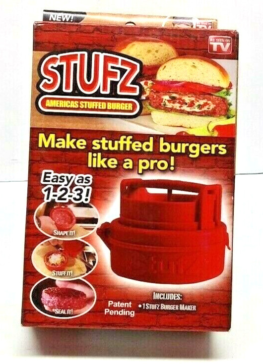 STUFZ AS SEEN ON TV STUFFED BURGER PRESS NIP 2013 OLD STOCK - U