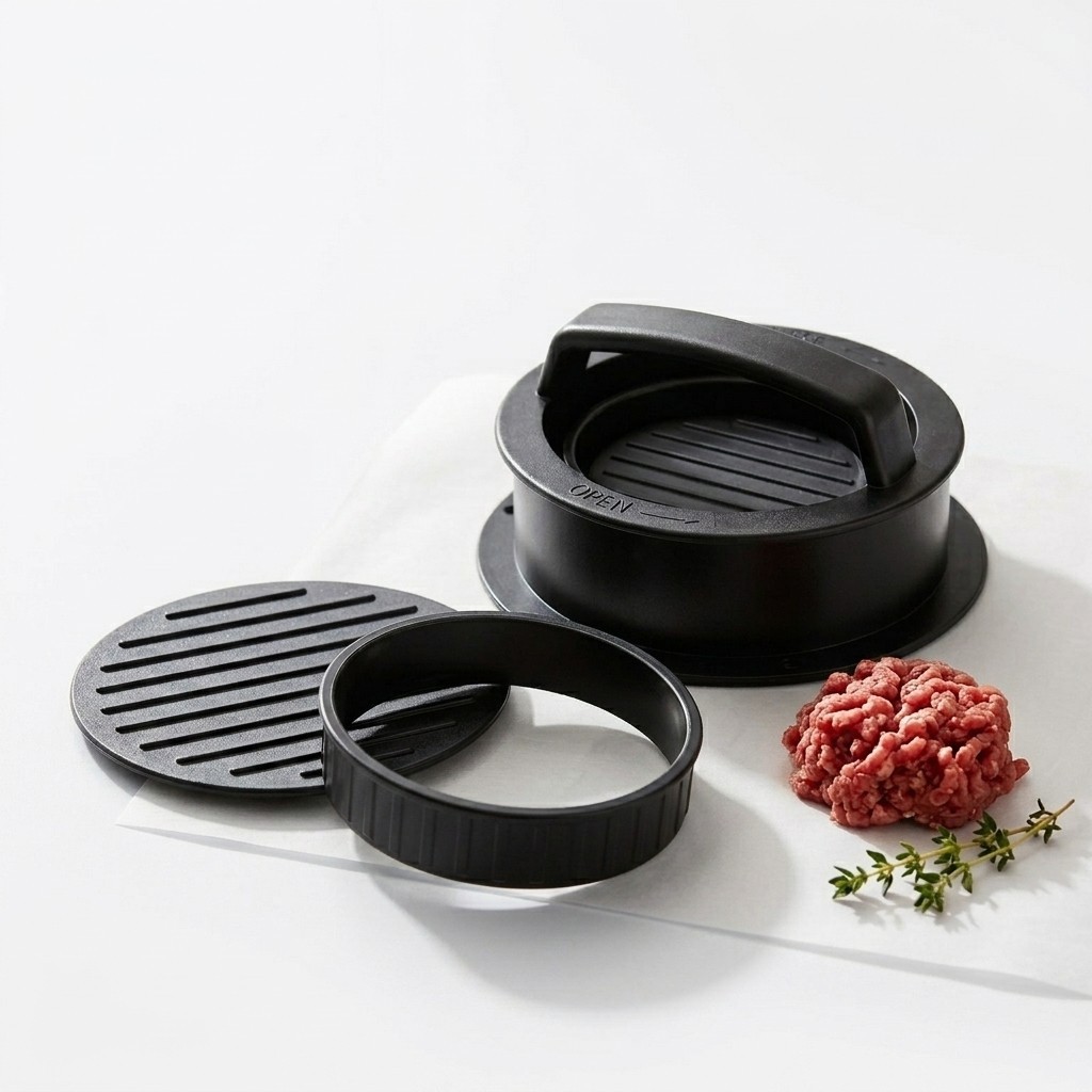 3 In 1 Burger Press Non Stick Patty Maker Official Stuffed BBQ Kitchen Mold Tool gallery
