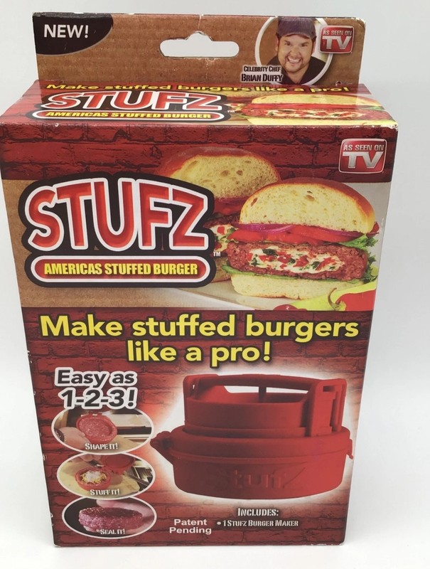 NIB STUFZ Burger Stuffer Hamburger Maker Stuffed Patty Press BBQ As Seen On TV! gallery