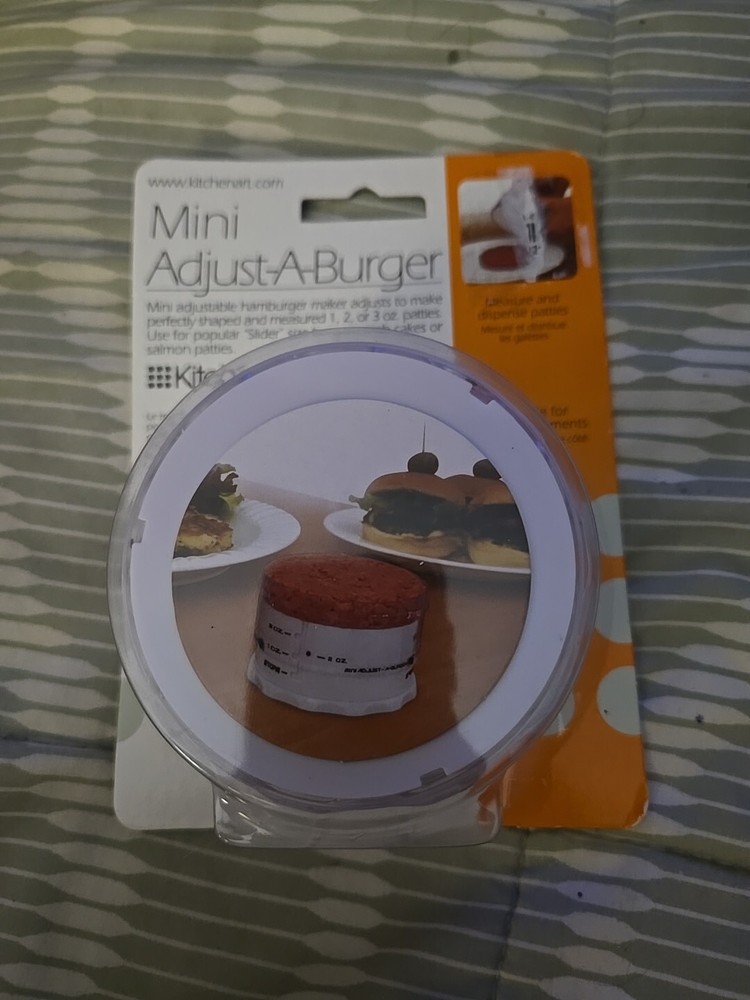 KitchenArt Adjust-A-Burger Press Set, Plastic White B20