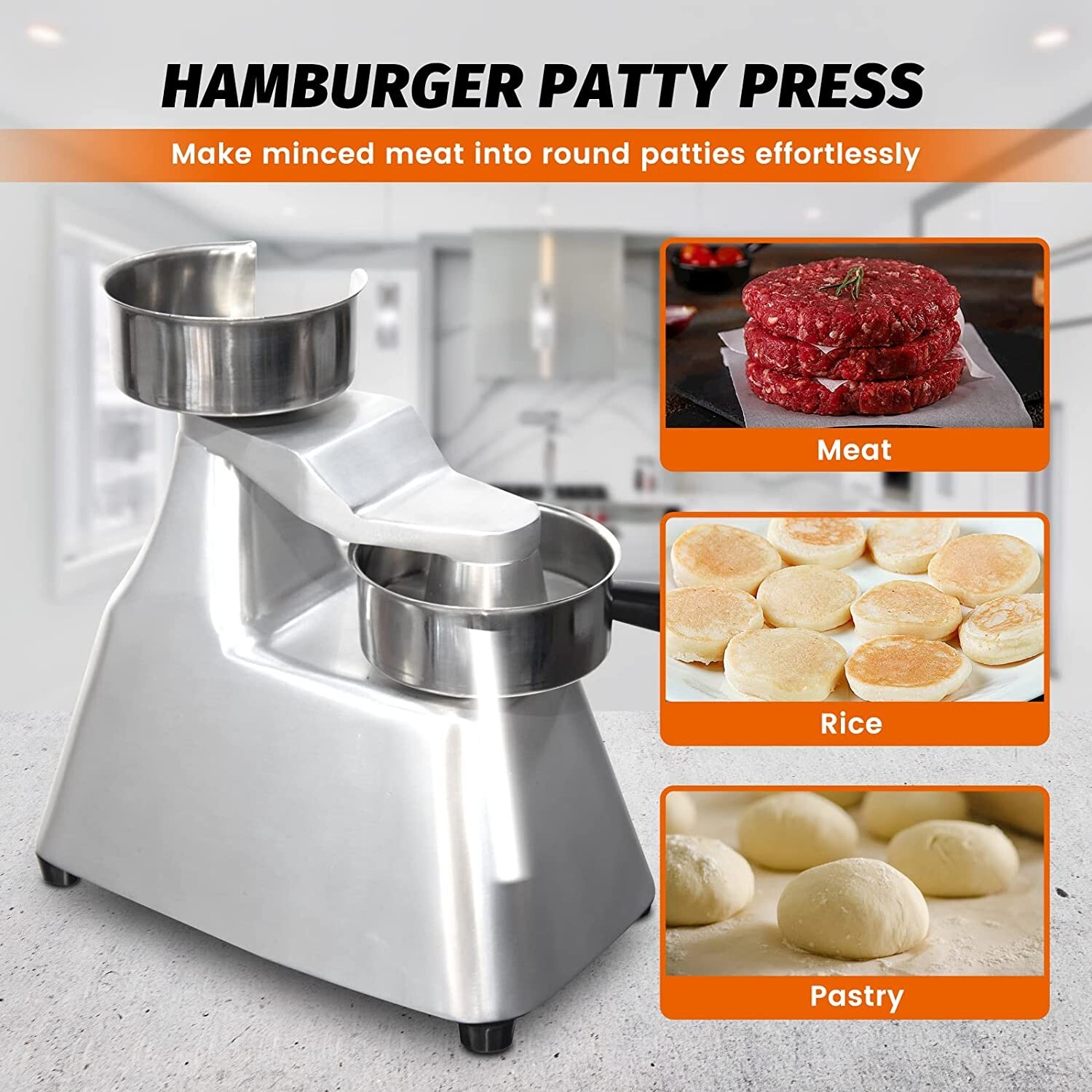 Hakka Manual Burger Press Hamburger Patty Maker 4 inch 100mm Meat Former gallery