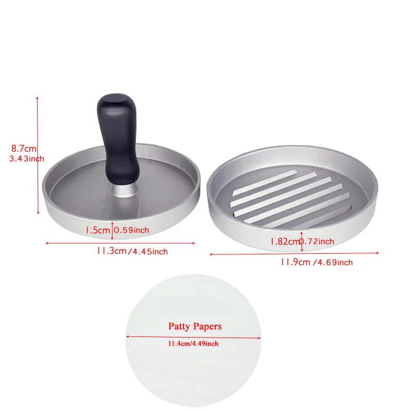 Burger Press , Patty Maker Aluminum Non-Stick Hamburger Mold gallery