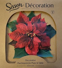 Parchment Paper Leaves for Cheese & Charcuterie 7 x 7 inches, Poinsettia