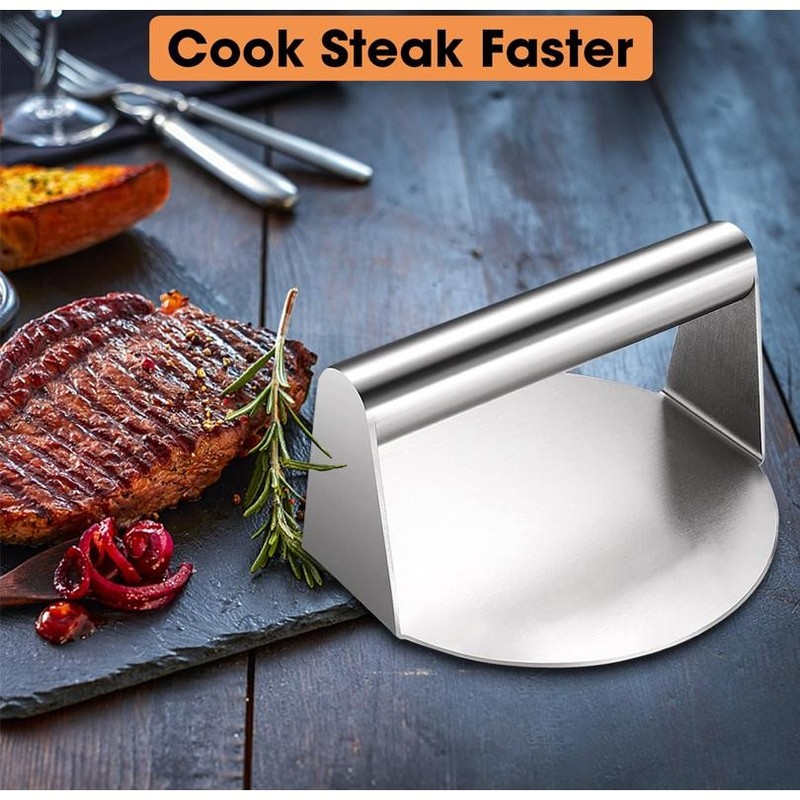 Stainless Steel Burger Press Meat Masher Mold – Kitchen Tool for Deli gallery