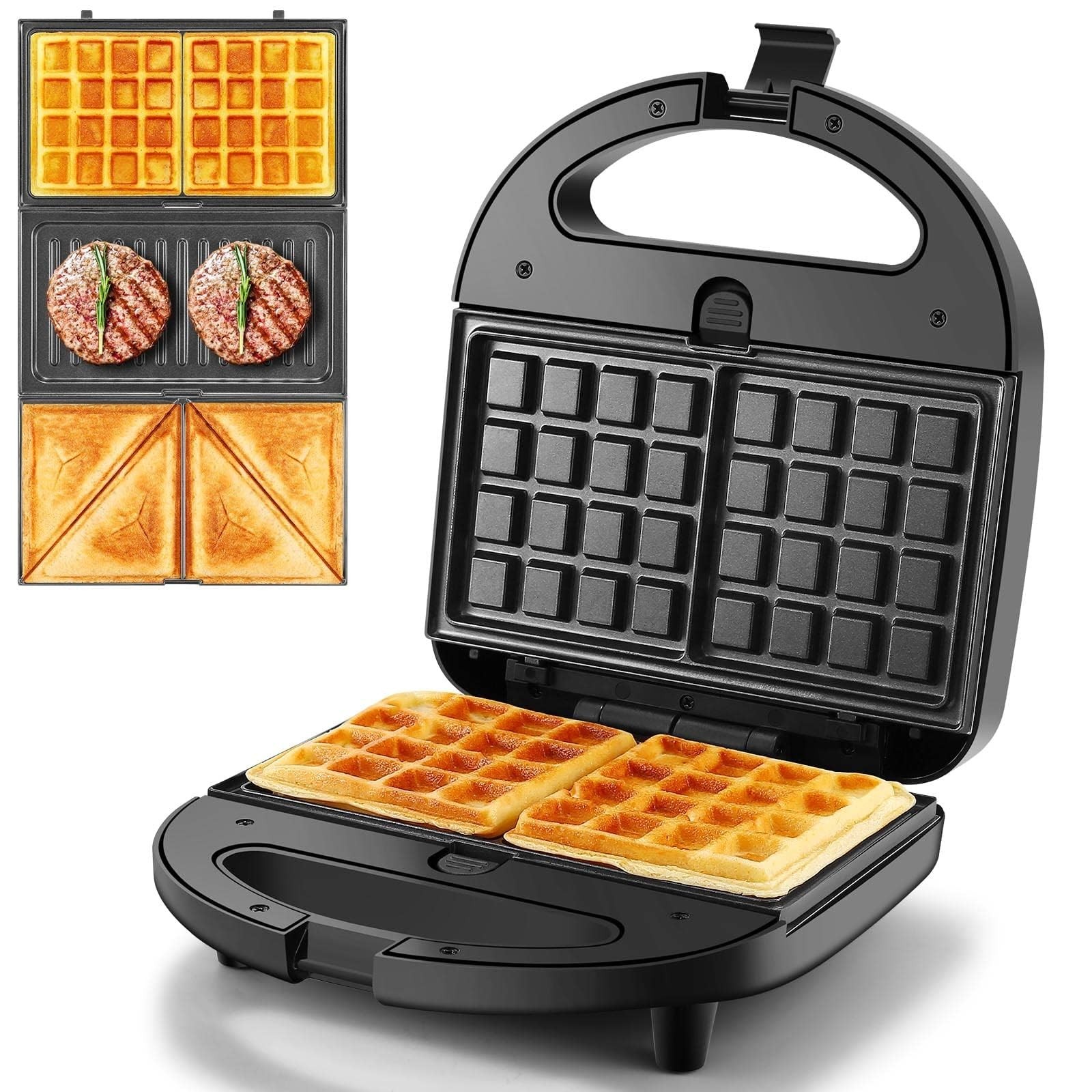OSTBA 3-in-1 Sandwich Maker with Removable Plates, Panini Press, Waffle Maker... gallery