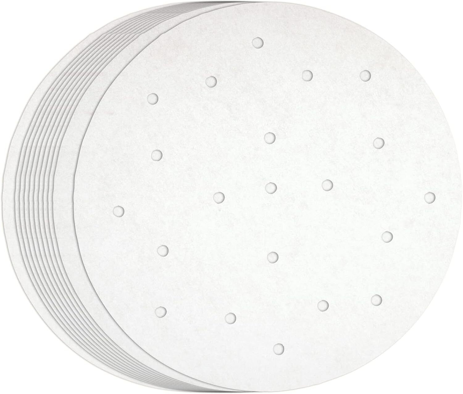 Juvale 100 Pack Round Air Fryer Liners with Holes for 8 inches, White, 8 Inch gallery