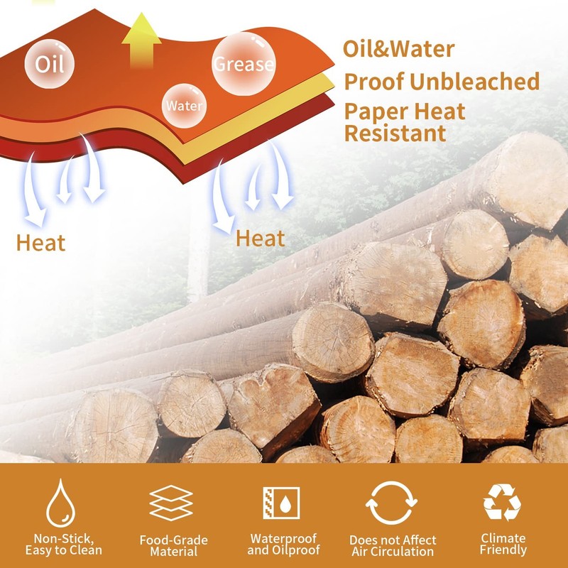 Air Fryer Disposable Paper Liner, 100PCS Natural-100PCS, Rectangle gallery