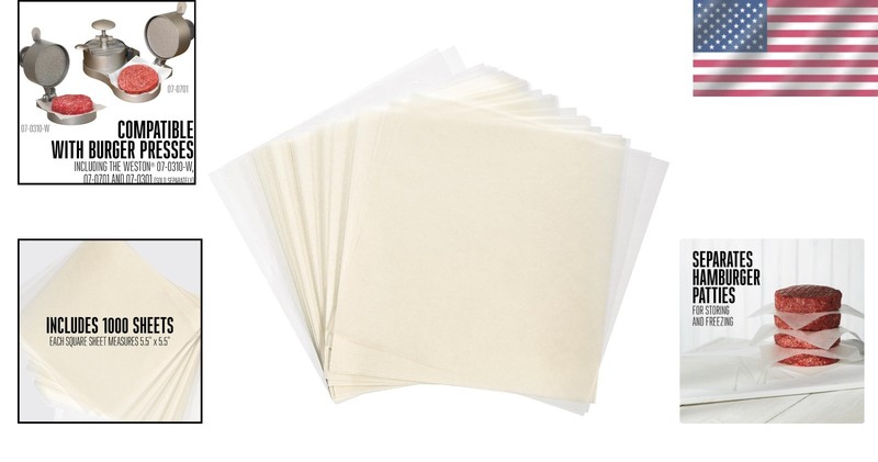 Wax-Infused Restaurant Grade Patty Separators, 1000 Sheets gallery