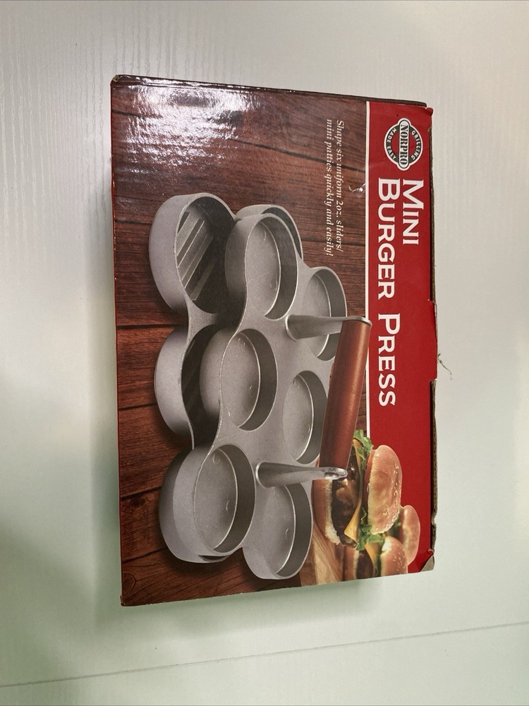 Norpro 6 Cavity Cast Aluminum 2 oz Mini Burger Press