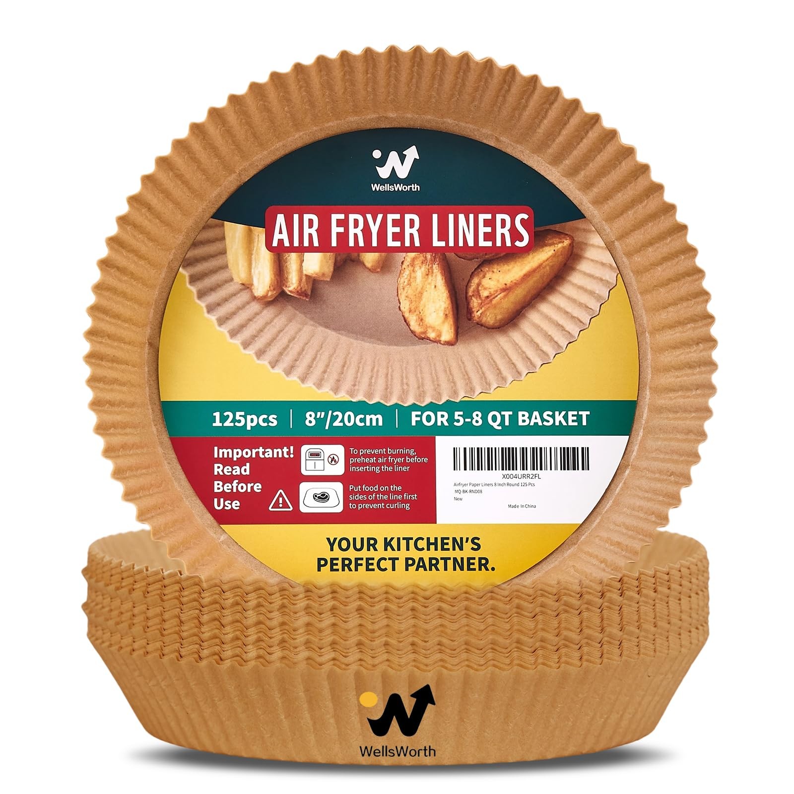 40GSM Air Fryer Paper Liners, 125Pcs 8 inch Disposable Parchment 8" Round gallery