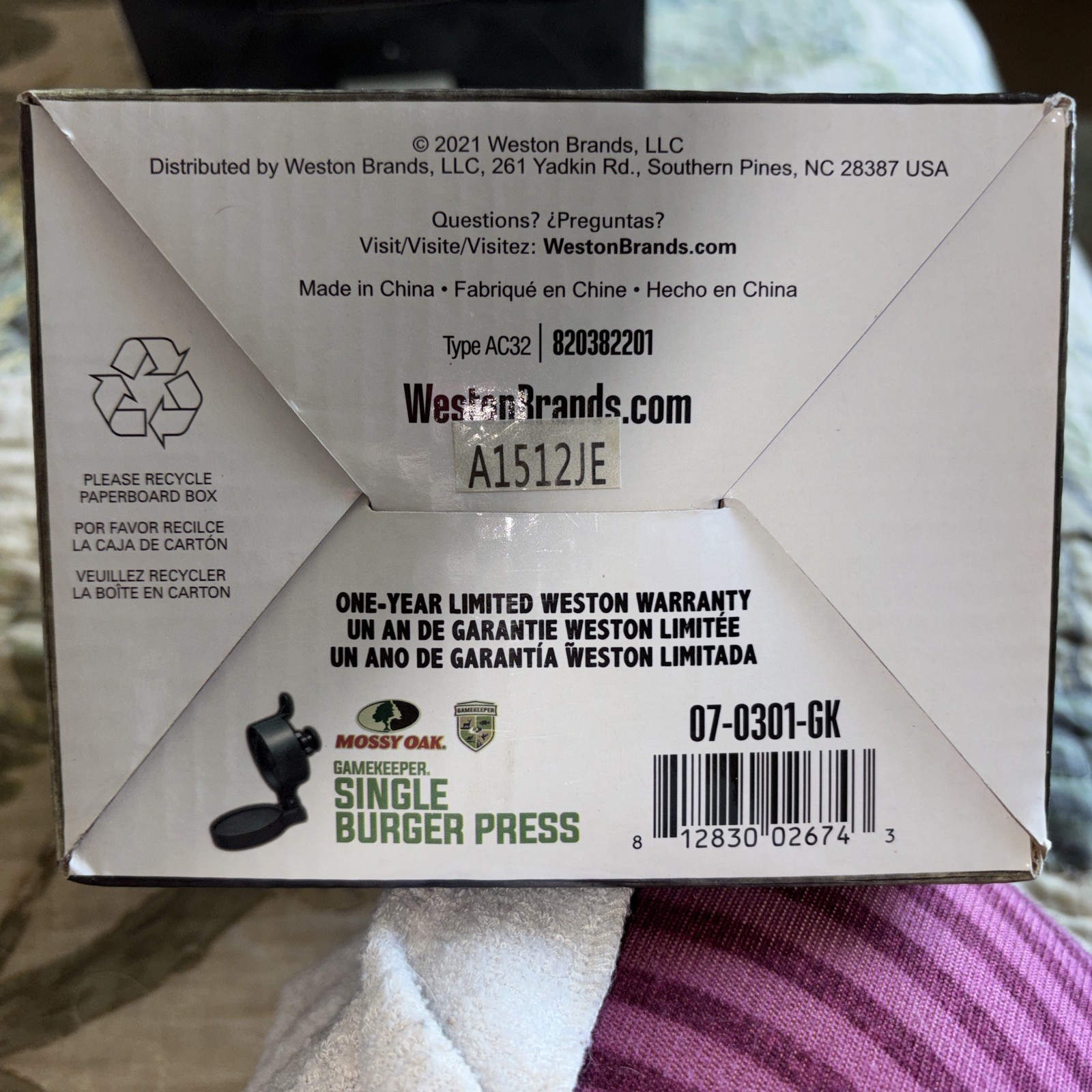 Mossy Oak Single Burger Press Heavy-Duty Aluminum Adjustable Patty Thickness gallery