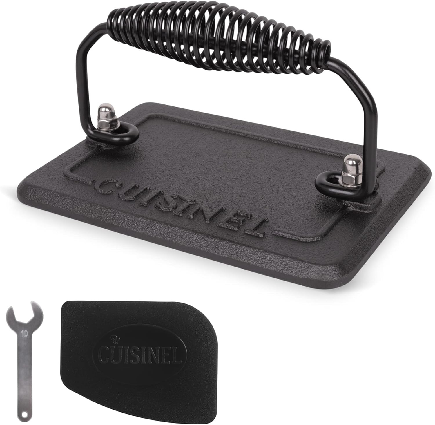 Grill Press - Cast Iron Burger Press for Bacon, Steak & Hamburgers - 6.75" X 4.5 gallery