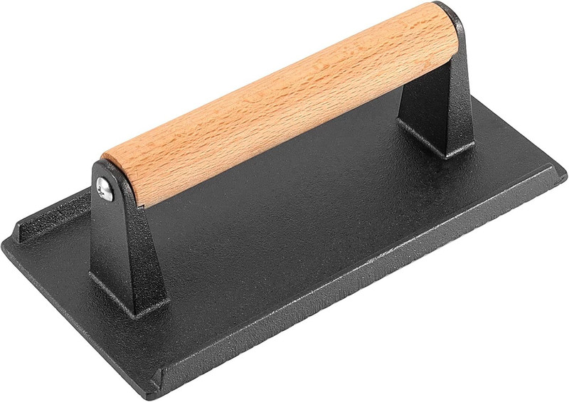 2 Pack 8 x 4 Inch Cast Iron Grill Press, Flat Heavy Weight Chef Press Bacon Grid gallery