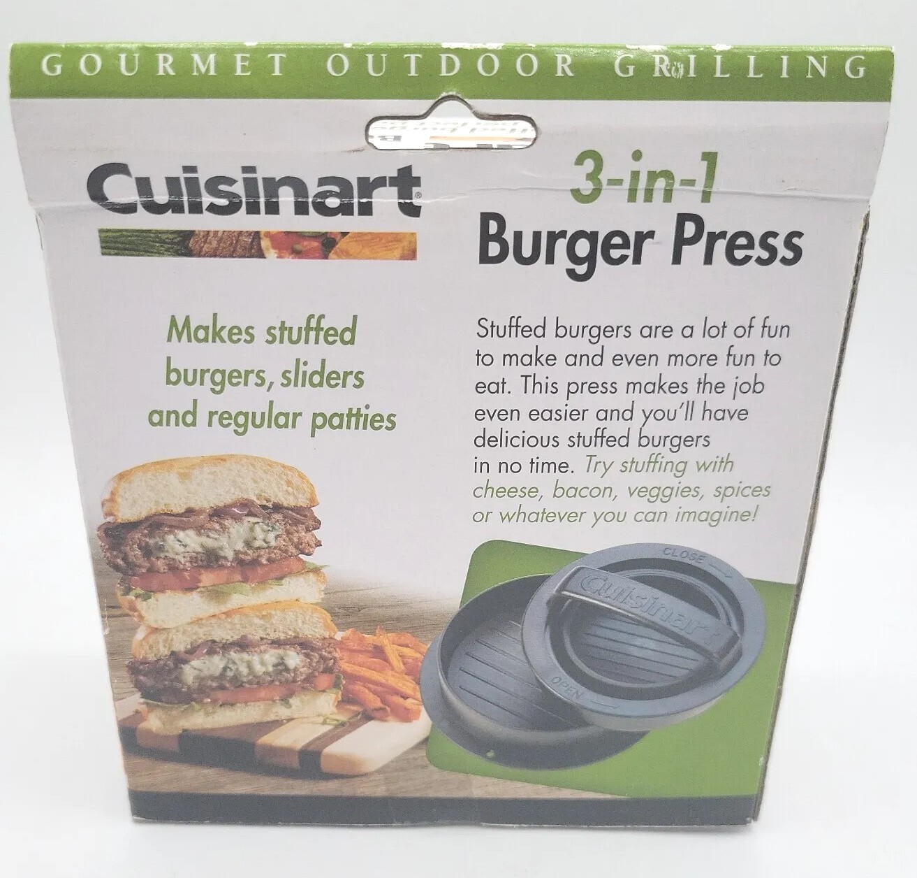 Cuisinart 3 in 1 Stuffed Burger Press Hamburger Patty Maker BBQ Grill Mold Tool gallery