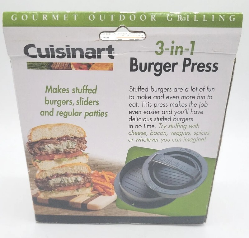 Cuisinart 3 in 1 Stuffed Burger Press Hamburger Patty Maker BBQ Grill Mold Tool gallery