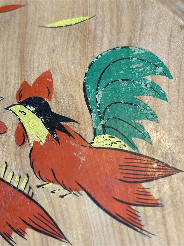 Vintage Wood Hamburger Press Rooster Chicken Made in Japan gallery