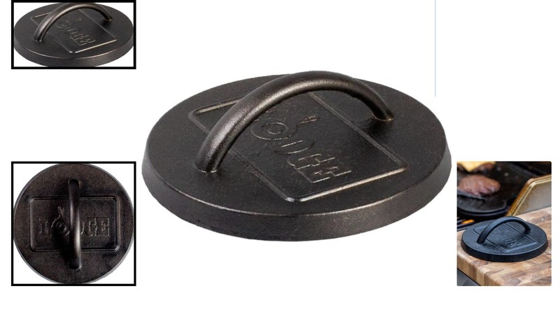 Heavy Duty 6.5" Cast Iron Burger Press - Perfect for Smash Burgers & Grilling, G gallery