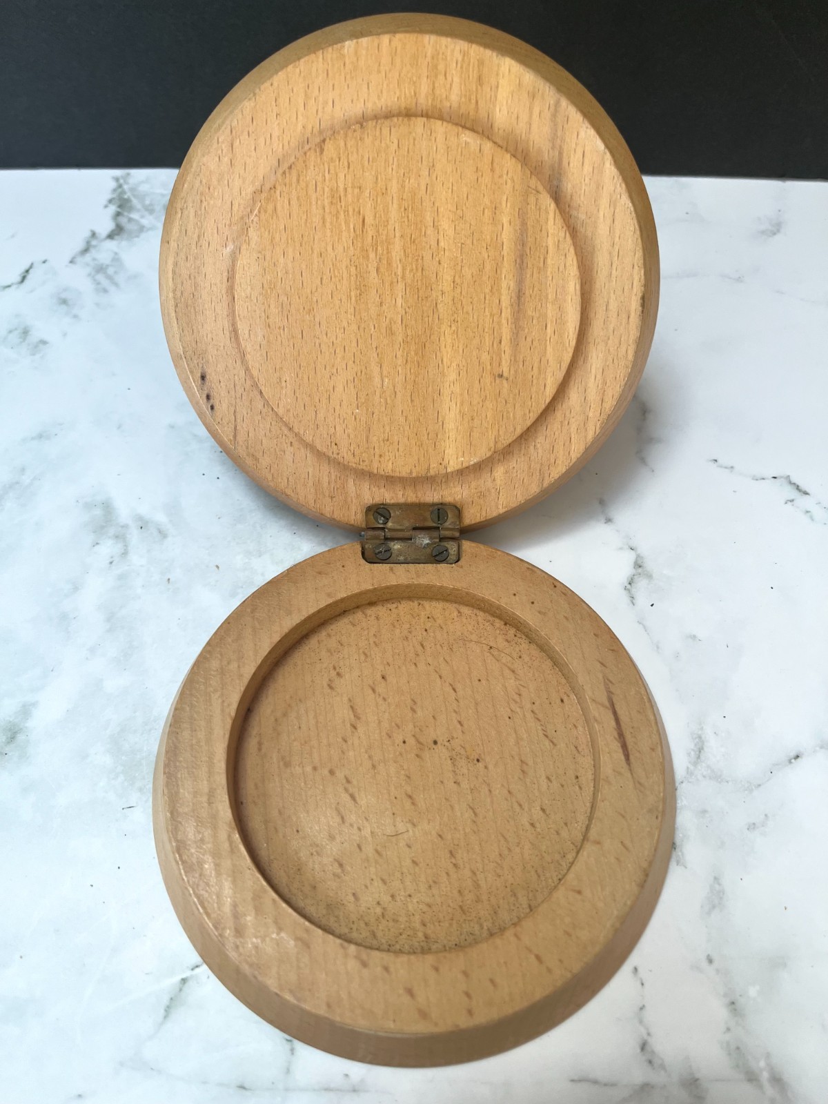Vintage Mid- 20th Century Hand-painted Wooden Hamburger Press gallery
