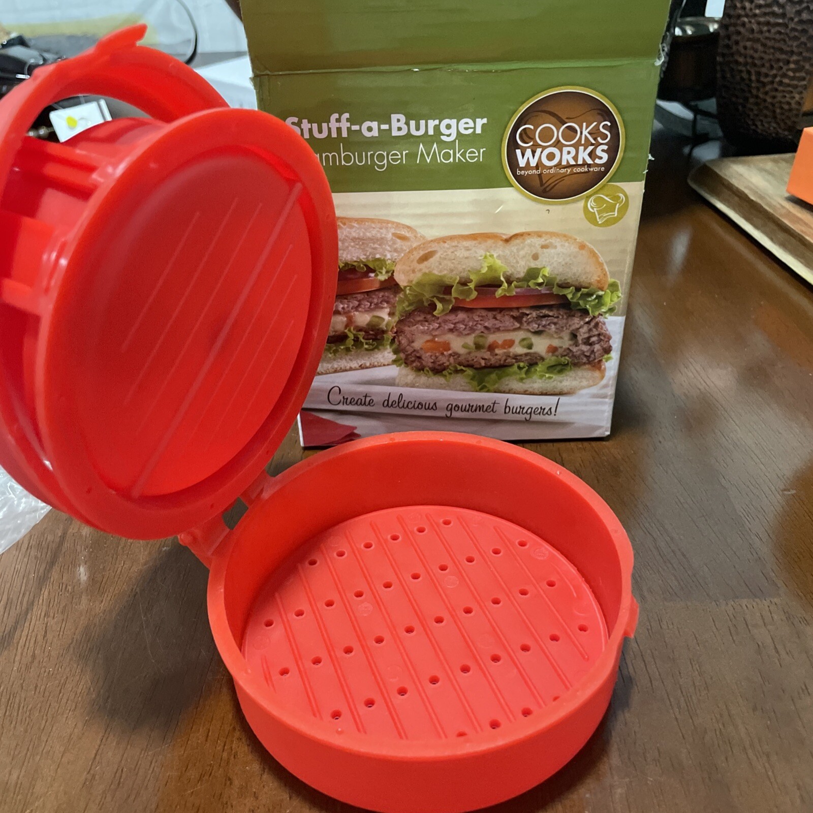 Stuff-a-Burger Hamburger Maker Cook Works Gourmet Burgers B-E gallery