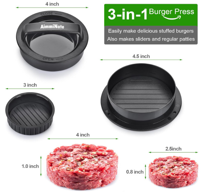 Hamburger Press 3 in 1 – Patty Maker for Stuffed Burgers, Sliders & More gallery