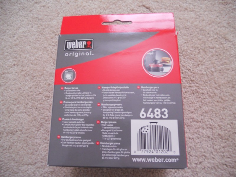 Weber Burger Press - Hamburger Patties BBQ Grill Accessory 1/4 lb & 1/2 lb 6483 gallery