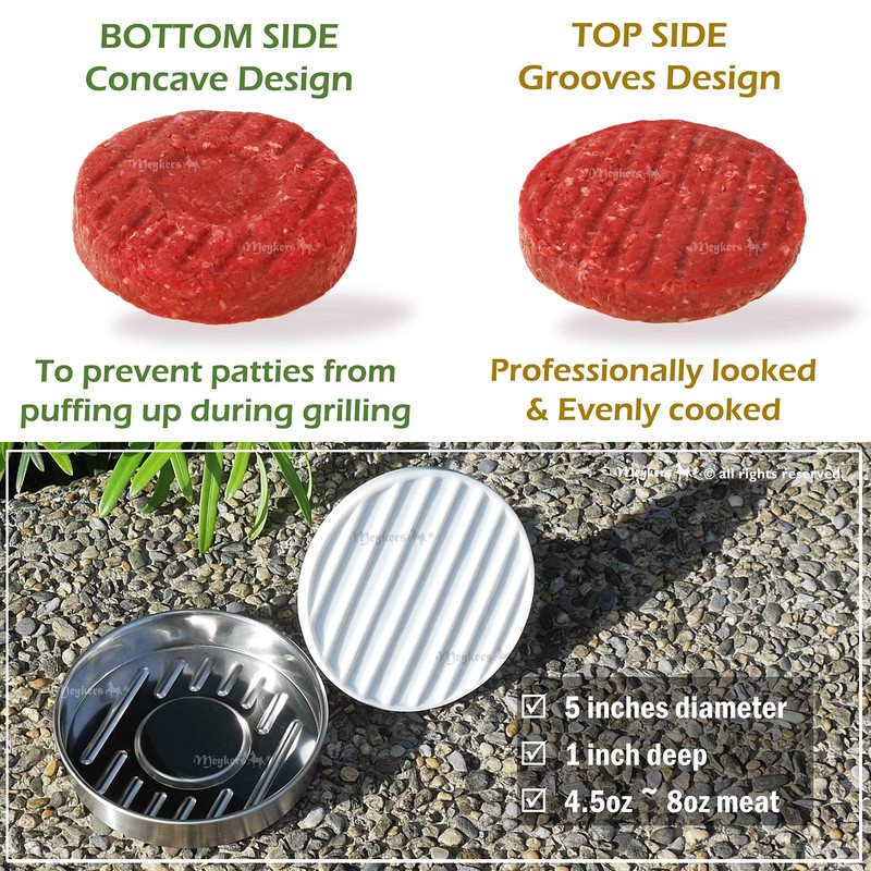 Makes 5" In Diameter Patties, 1/4lb to 1/2lb, with 100 Patty Papers (Round) gallery
