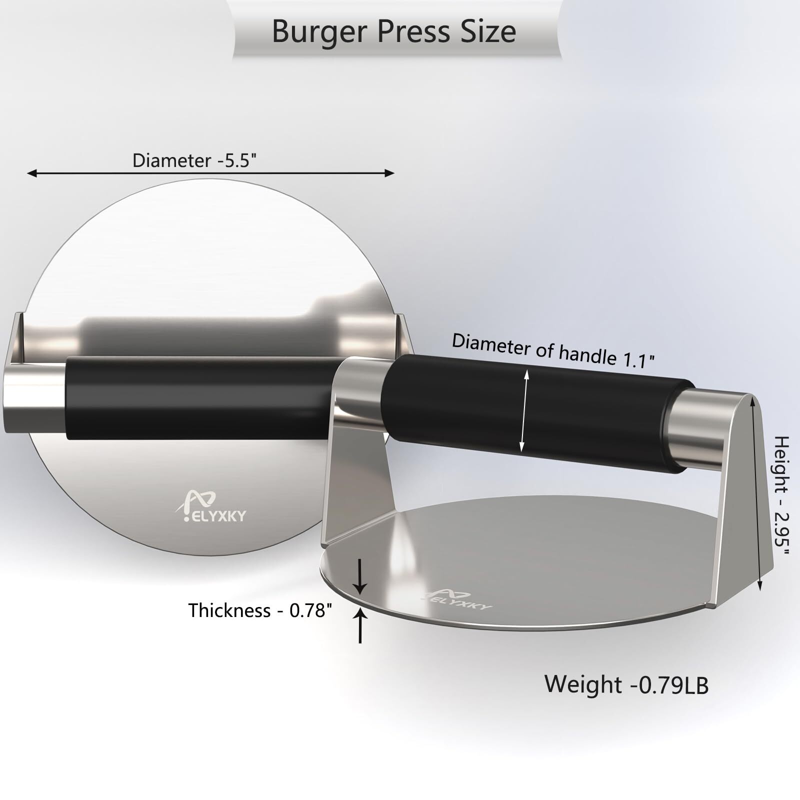 5.5 Inch Burger Press Food Grade 304 Stainless Steel Hamburger Patty Maker wi... gallery