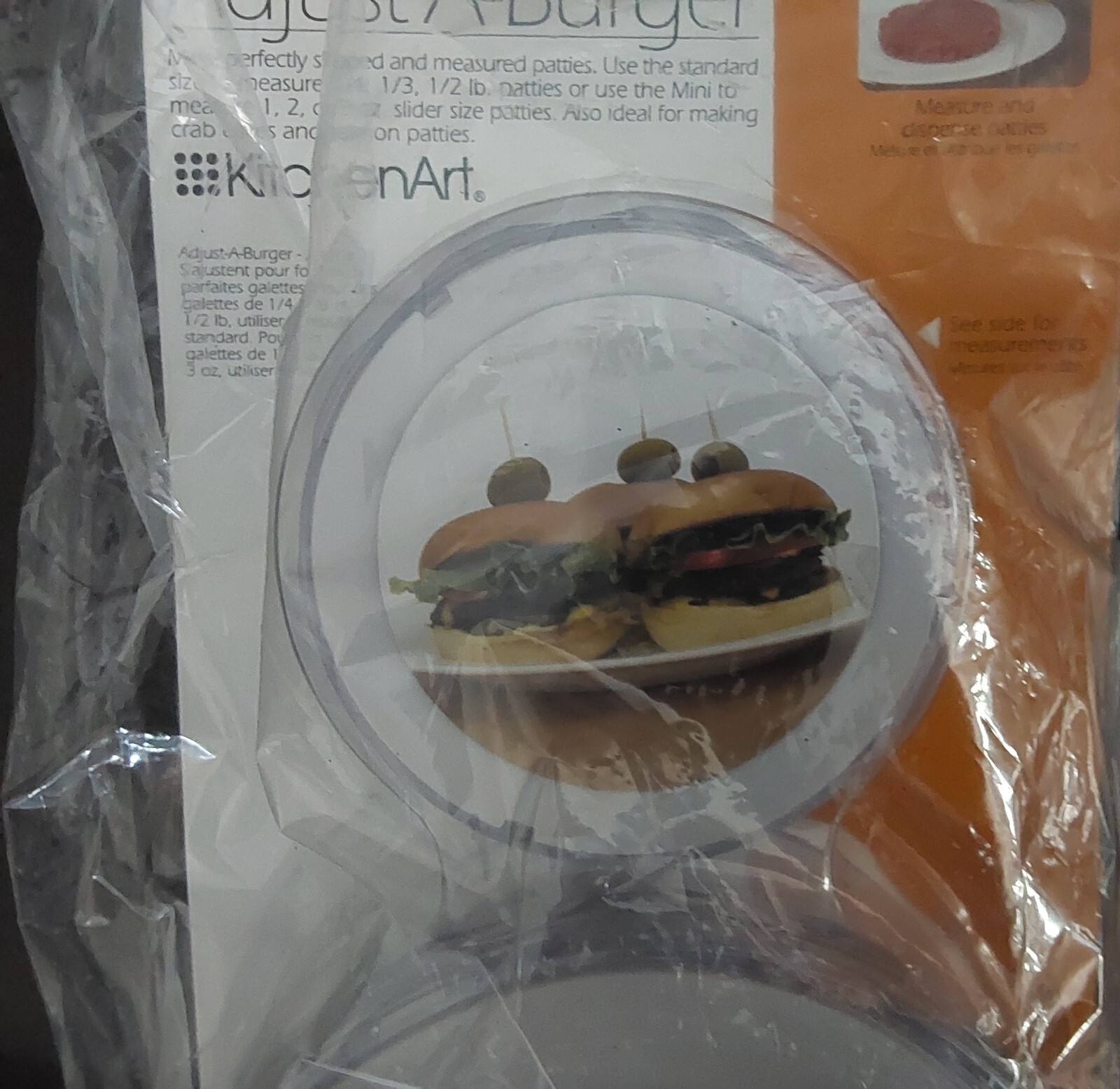 KitchenArt Adjust-A-Burger Press Set, Plastic, 2-Piece, White gallery